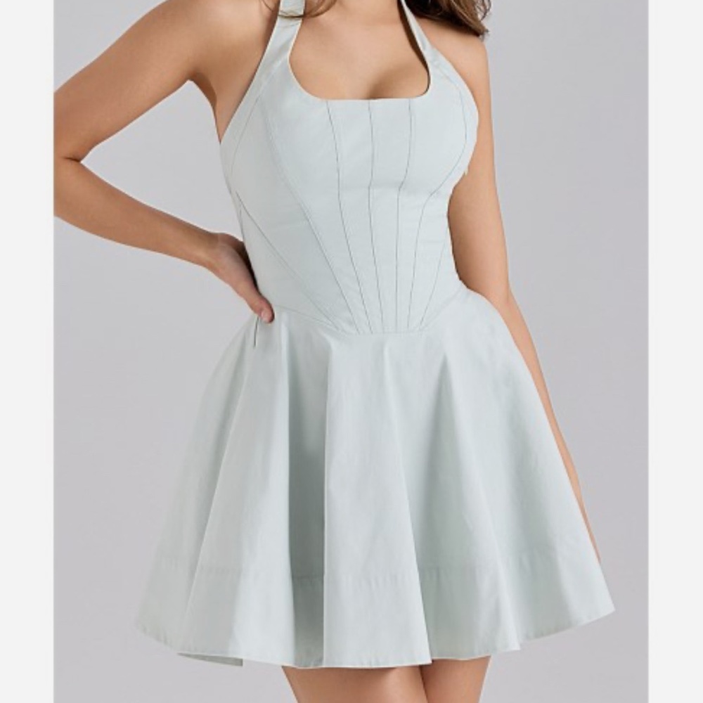 House of CB Strapless Light Blue Dress